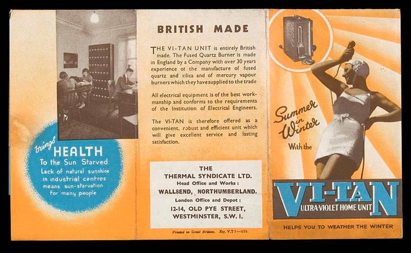 Brochure of the Vi-Tan ultraviolet mercury vapor light therapy bath from the early 1900s.