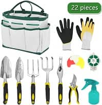22 piece gardening tool set